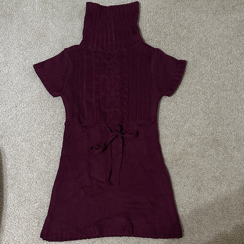 Body Central Maroon Cowl Neck Sweater Dress - Size M